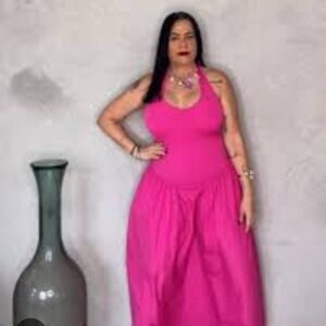 Elegant Pink Halter Maxi Dress